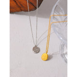 Stainless Steel Round Pendant Necklace