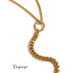 Chain Statement Necklace for Women Stainless Steel Charm Jewelry