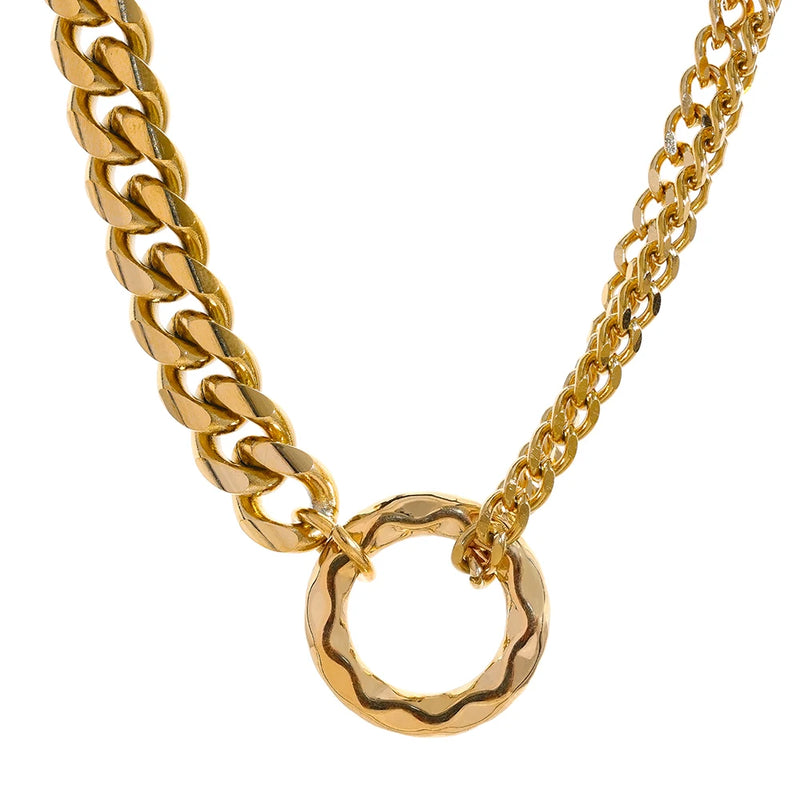 Chain Statement Necklace for Women Stainless Steel Charm Jewelry