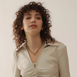 Chain Statement Necklace for Women Stainless Steel Charm Jewelry