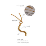 Chain Statement Necklace for Women Stainless Steel Charm Jewelry
