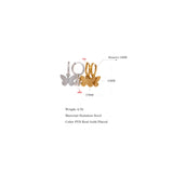 Golden Butterfly Dangle Hoop Earrings Stainless Steel Jewelry Women