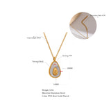 Golden Fruit Pendant Necklace Stainless Steel Avocado Shell Charm