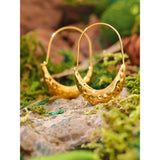 Golden Stainless Steel Drop Dangle Hoop Earrings Ear Hook Tarnish Minimalist