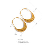 Golden Stainless Steel Drop Dangle Hoop Earrings Ear Hook Tarnish Minimalist