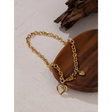 Golden Heart Collar Necklace for Women