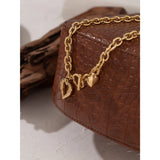 Golden Heart Collar Necklace for Women