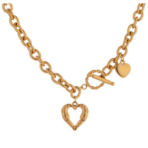Golden Heart Collar Necklace for Women