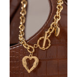 Golden Heart Collar Necklace for Women
