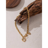 Golden Heart Collar Necklace for Women