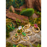 Green CZ Round Steel Moissanite Stud Earrings Tarnish-Free Charm CZ Jewelry