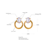 Green CZ Round Steel Moissanite Stud Earrings Tarnish-Free Charm CZ Jewelry