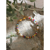 Natural Stone Pearl Chain Bracelet Bangle for Women