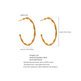 Stainless Steel Bamboo Hoop Earrings 18K PVD Plated