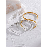 Stainless Steel Bamboo Hoop Earrings 18K PVD Plated