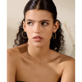 Stainless Steel Bamboo Hoop Earrings 18K PVD Plated