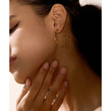 Stainless Steel Bamboo Hoop Earrings 18K PVD Plated