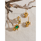Zircon Geometric Stud Earrings for Women