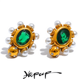 Zircon Geometric Stud Earrings for Women