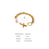 Stainless Steel Bracelet with Pearl Charm Gift