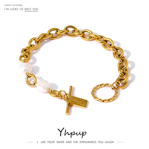 Stainless Steel Bracelet with Pearl Charm Gift