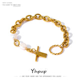 Stainless Steel Bracelet with Pearl Charm Gift