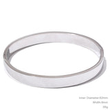 Stainless Steel Round Wide Bracelet Bangle Texture Silver Charm Jewelry