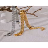 Stainless Steel Cuban Chain Bracelet 18K PVD Plated Bangle