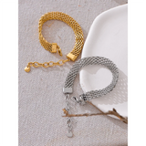 Stainless Steel Cuban Chain Bracelet 18K PVD Plated Bangle
