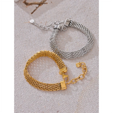 Stainless Steel Cuban Chain Bracelet 18K PVD Plated Bangle