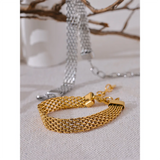 Stainless Steel Cuban Chain Bracelet 18K PVD Plated Bangle