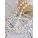 Pearls No Peeling Beads Chain Waterproof Necklace Stainless Steel