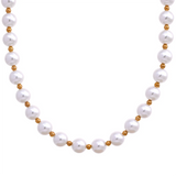Pearls No Peeling Beads Chain Waterproof Necklace Stainless Steel