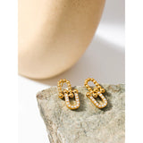 Geometric Stainless Steel Stud Earrings Texture Charm Jewelry Gift
