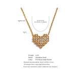 CZ Heart Pendant Steel Necklace Valentine Gift