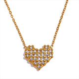 CZ Heart Pendant Steel Necklace Valentine Gift