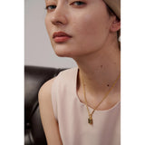 CZ Pendant Necklace Stainless Steel Rope Chain Square Collar