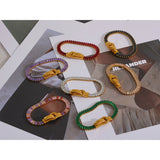 Colorful CZ Stainless Steel Buckle Bracelet Bangle Bling Waterproof