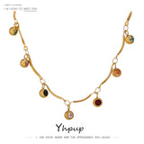 Colorful CZ Stainless Steel Collar Necklace Women's Jewelry Christmas Gift