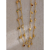 Colorful CZ Stainless Steel Collar Necklace Women's Jewelry Christmas Gift