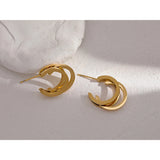 Geometric Punk Earrings Stainless Steel Pendientes