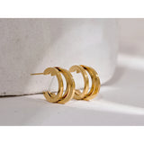 Geometric Punk Earrings Stainless Steel Pendientes