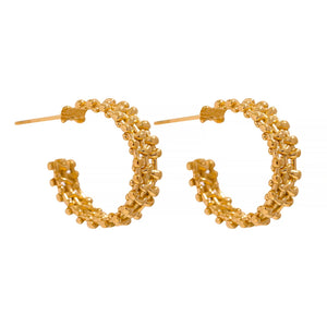 Metal Temperament Golden Hoop Earrings Stainless Steel PVD Plated