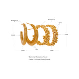 Metal Temperament Golden Hoop Earrings Stainless Steel PVD Plated