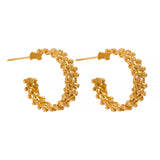 Metal Temperament Golden Hoop Earrings Stainless Steel PVD Plated