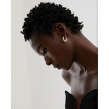 Twisted Texture Pearls Stainless Steel Hoop Earrings