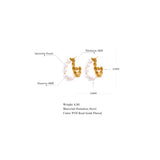 Twisted Texture Pearls Stainless Steel Hoop Earrings