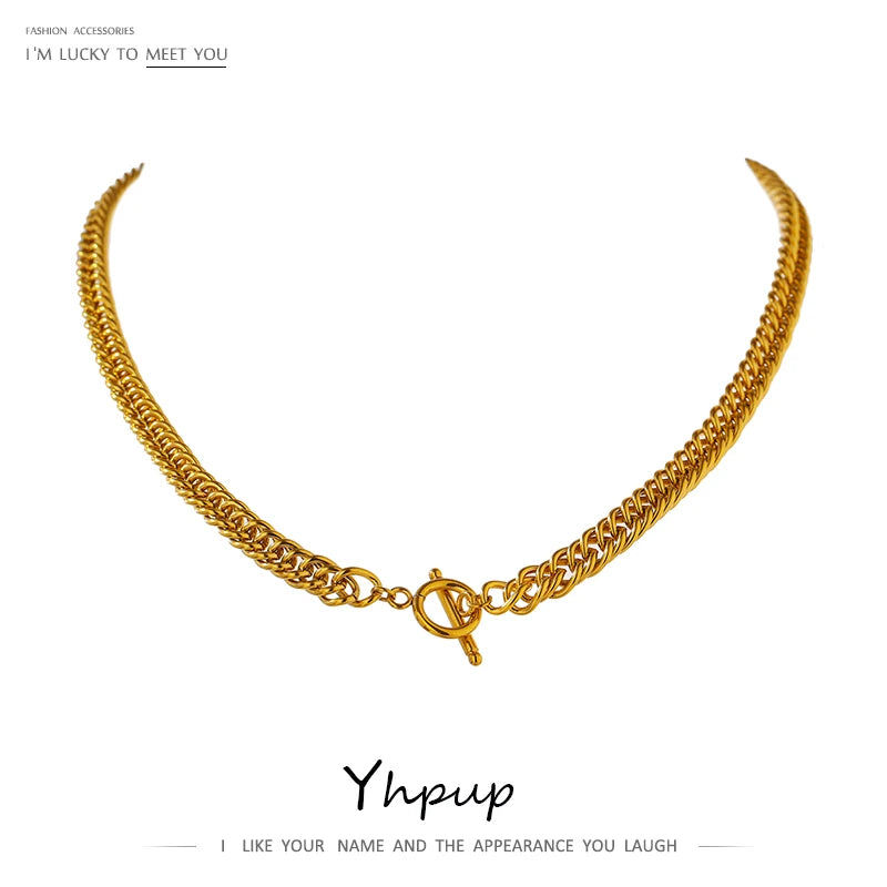 Geometric Stainless Steel Choker Necklace for Women