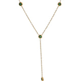 Minimalist CZ Thin Chain Bib Necklace Stainless Steel