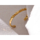 Minimalist Tarnish Stainless Steel Bangle Bracelet